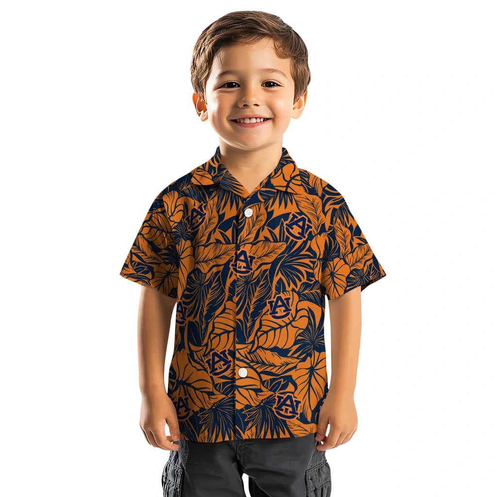 Auburn Tigers Hawaiian Shirt - Monstera Layer | Moonbestprint