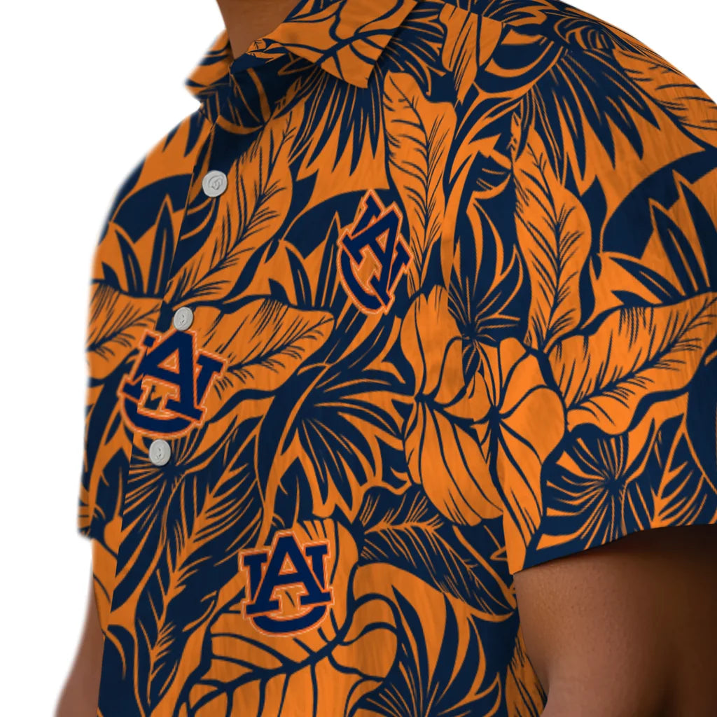 Auburn Tigers Hawaiian Shirt - Monstera Layer | Moonbestprint