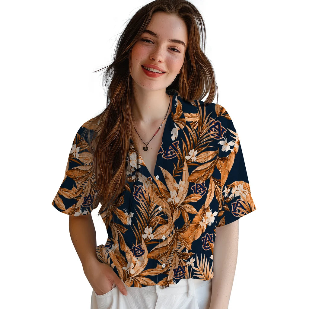 Auburn Tigers Hawaiian Shirt - Palm Leaves | Moonbestprint