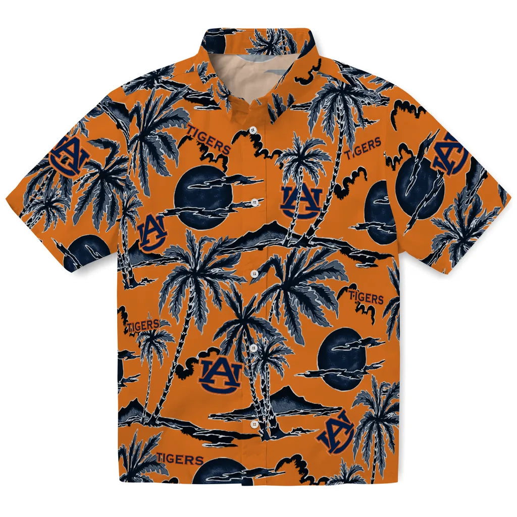 Auburn Tigers Hawaiian Shirt - Palm Sunset | Moonbestprint