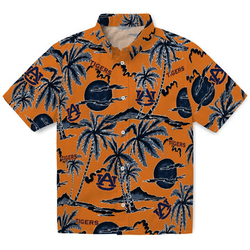 Auburn Tigers Hawaiian Shirt - Palm Sunset | Moonbestprint