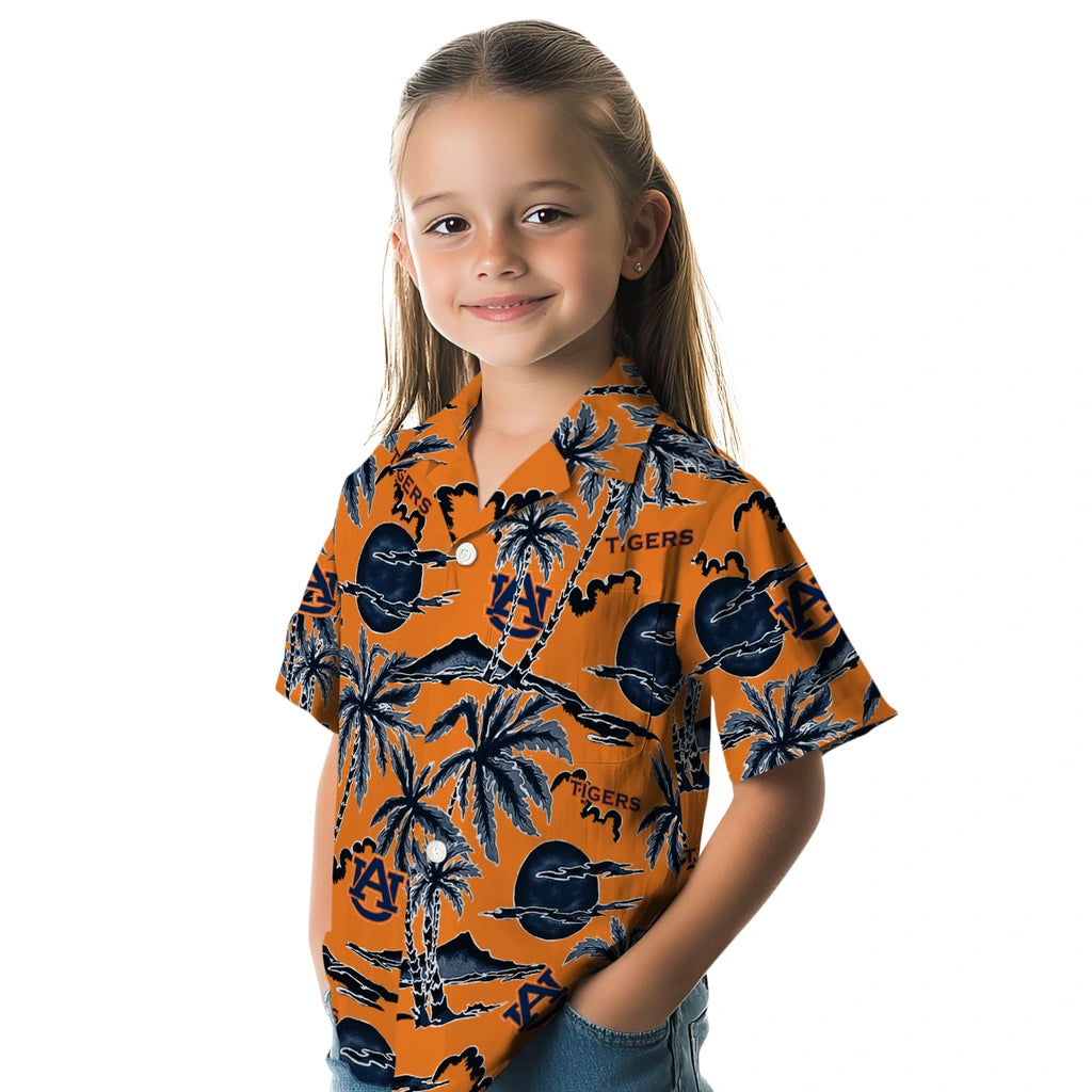 Auburn Tigers Hawaiian Shirt - Palm Sunset | Moonbestprint