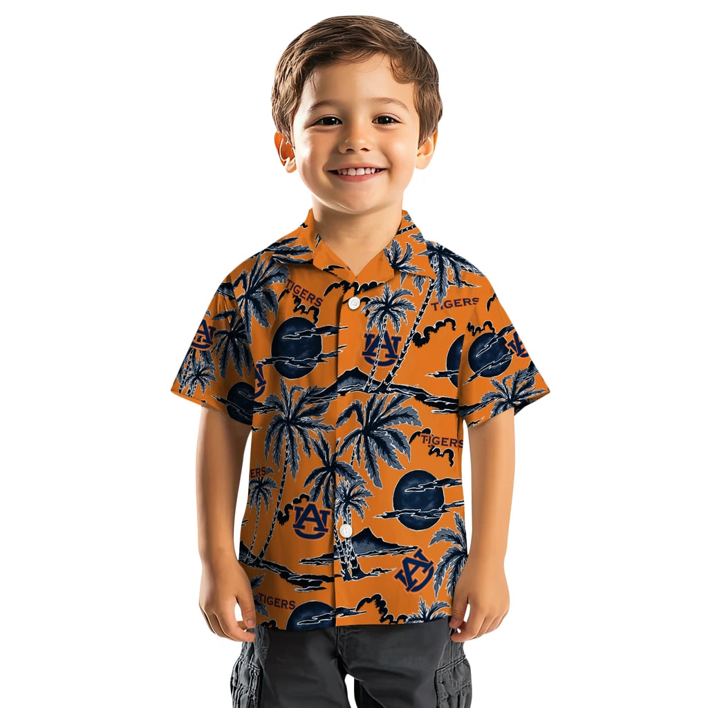 Auburn Tigers Hawaiian Shirt - Palm Sunset | Moonbestprint