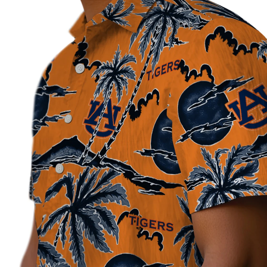 Auburn Tigers Hawaiian Shirt - Palm Sunset | Moonbestprint