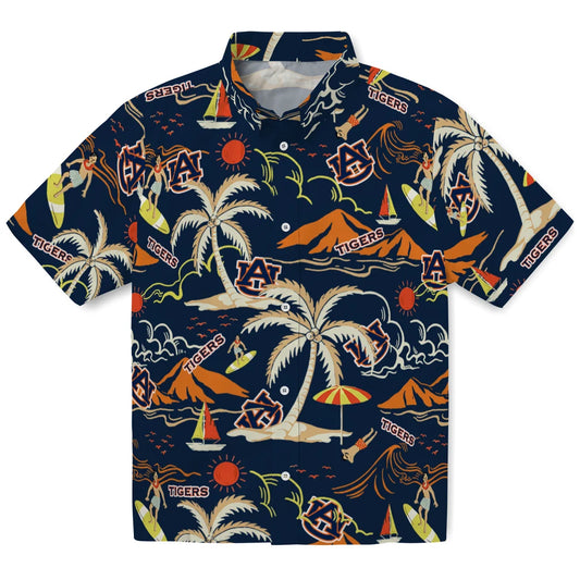 Auburn Tigers Hawaiian Shirt - Palm Tree Island | Moonbestprint