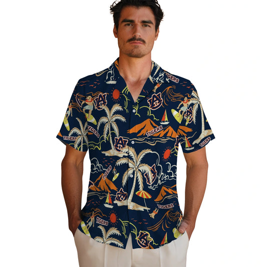 Auburn Tigers Hawaiian Shirt - Palm Tree Island | Moonbestprint