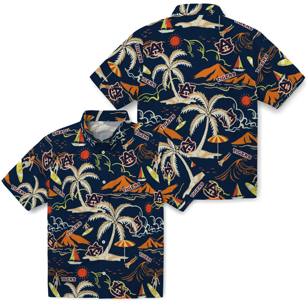 Auburn Tigers Hawaiian Shirt - Palm Tree Island | Moonbestprint
