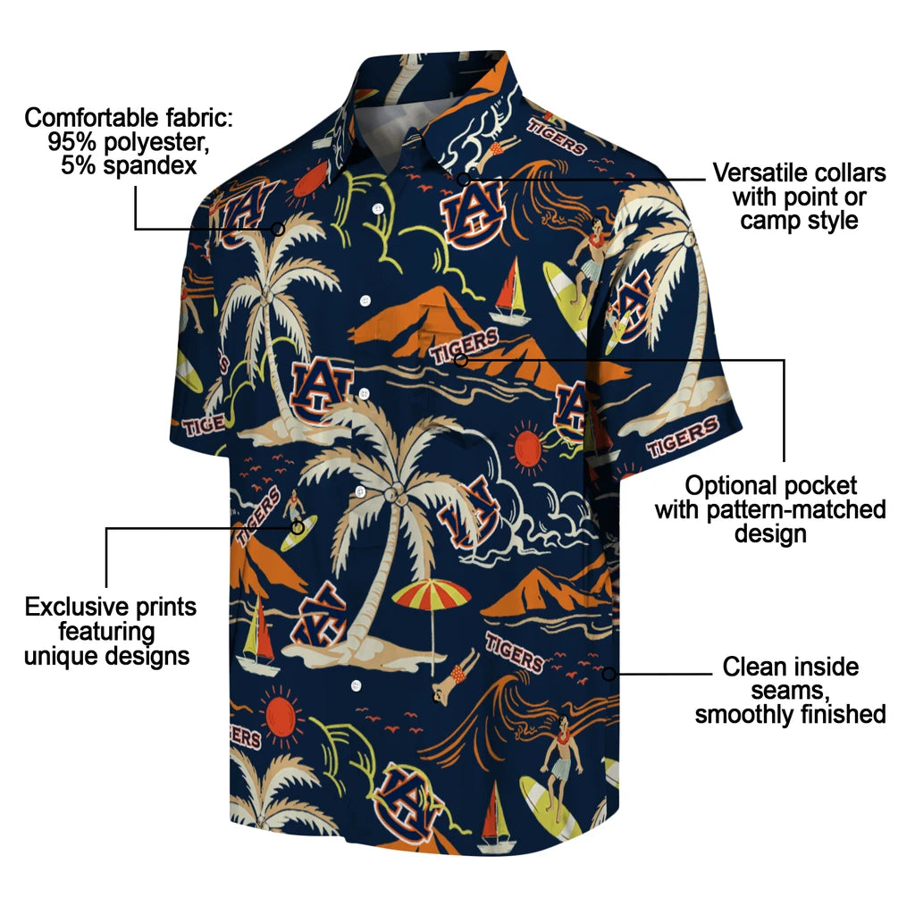 Auburn Tigers Hawaiian Shirt - Palm Tree Island | Moonbestprint