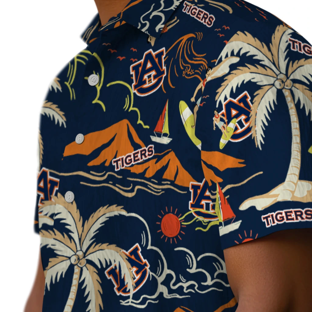 Auburn Tigers Hawaiian Shirt - Palm Tree Island | Moonbestprint