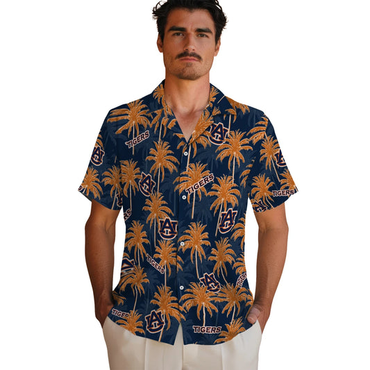 Auburn Tigers Hawaiian Shirt - Palm Tree Motif | Moonbestprint