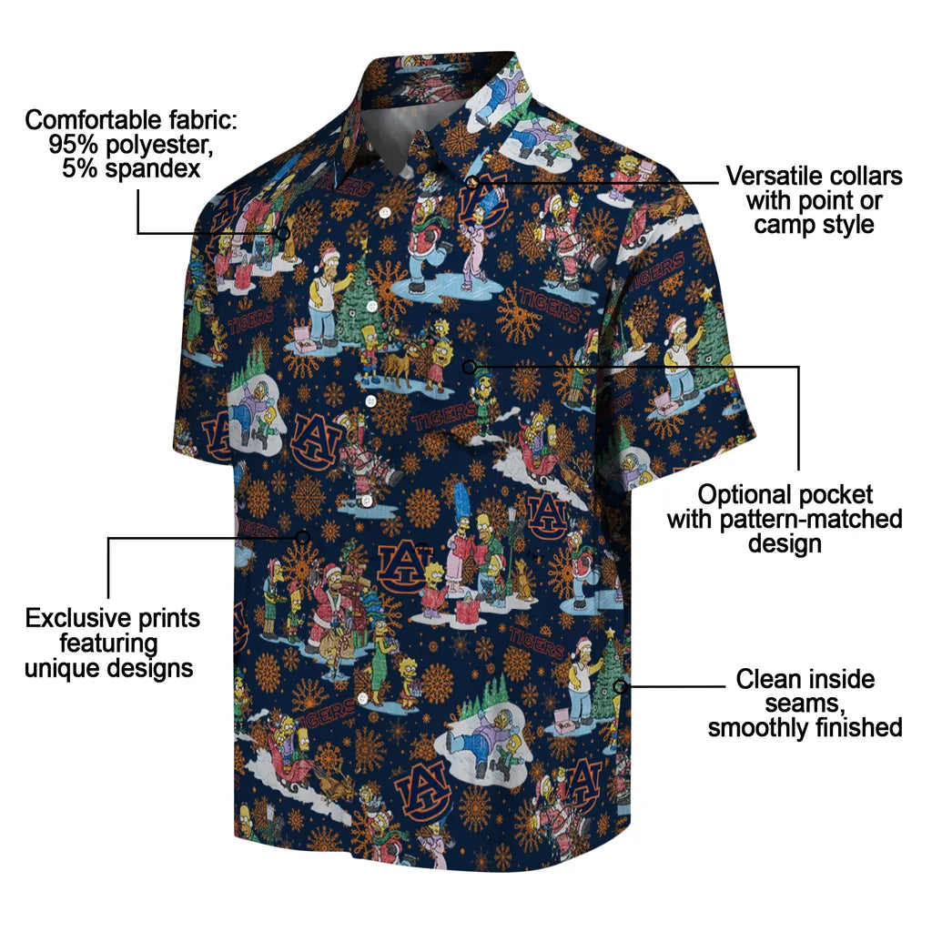 Auburn Tigers Hawaiian Shirt - Simpsons Christmas | Moonbestprint