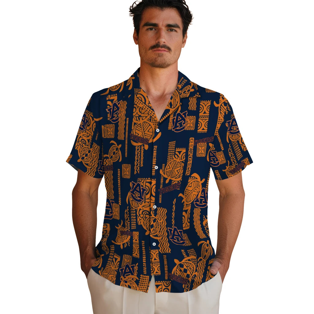 Auburn Tigers Hawaiian Shirt - Turtle Lines | Moonbestprint