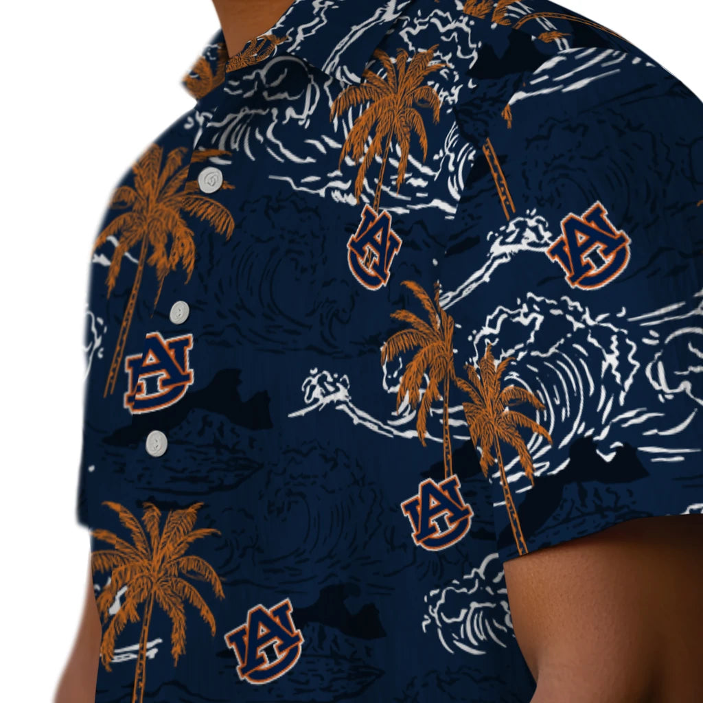 Auburn Tigers Hawaiian Shirt - Wave Palm | Moonbestprint