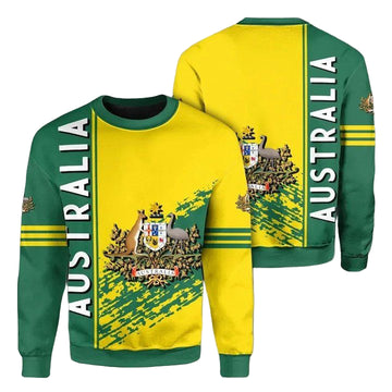 Australia Coat Of Arms Sweater Quarter Style J7 ? Usalast