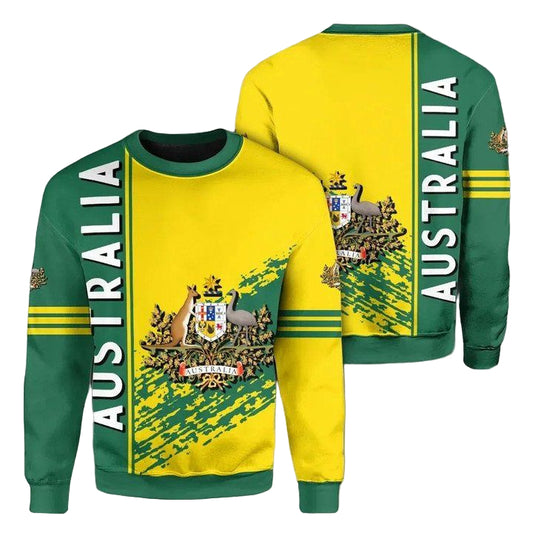 Australia Coat Of Arms Sweater Quarter Style J7 ? Usalast