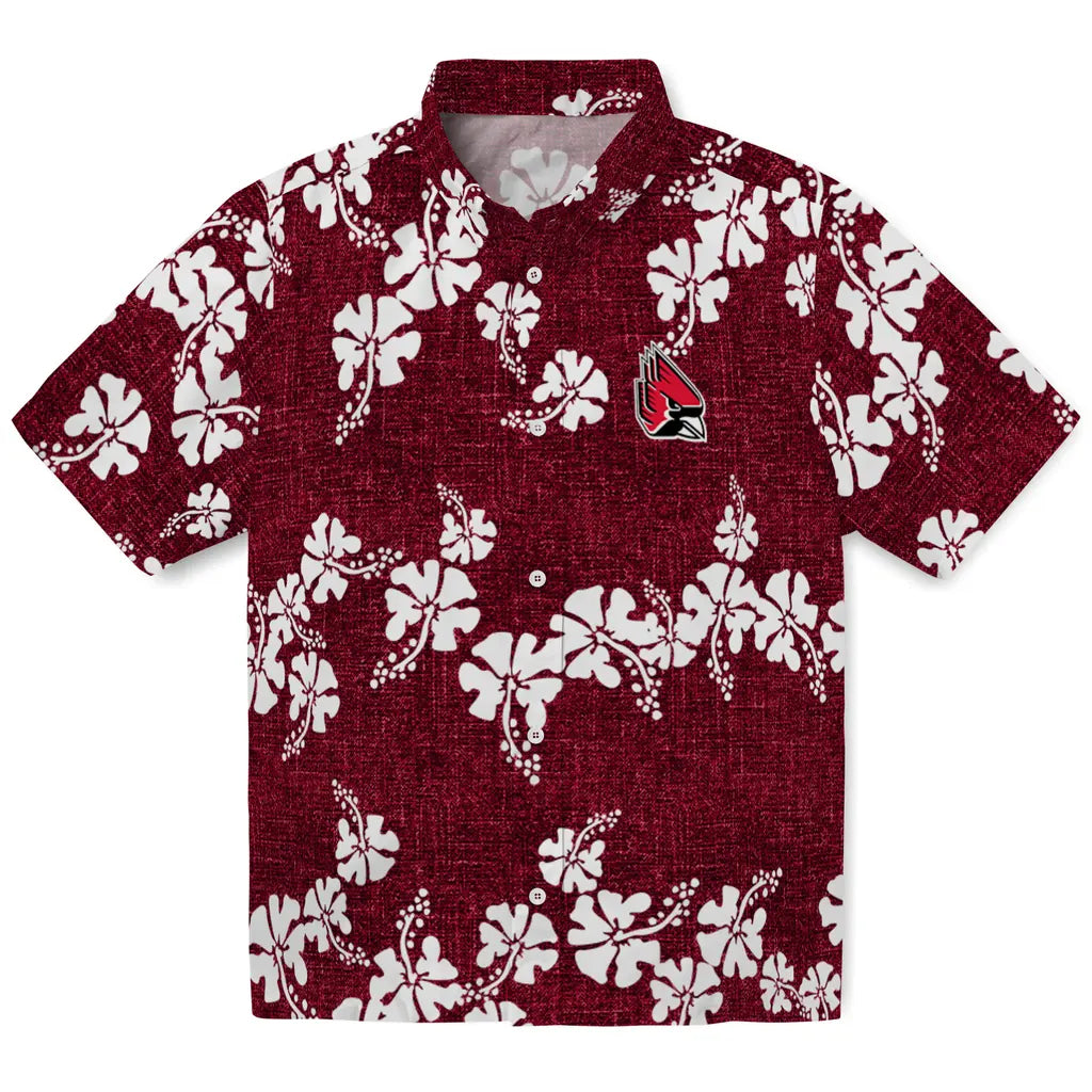 Ball State Cardinals Hawaiian Shirt - 50th State Flower | Moonbestprint