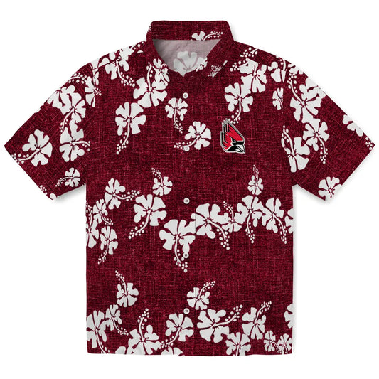 Ball State Cardinals Hawaiian Shirt - 50th State Flower | Moonbestprint