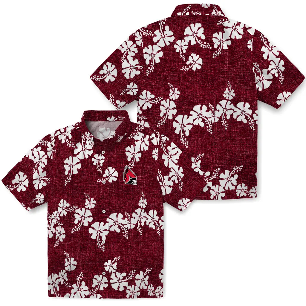 Ball State Cardinals Hawaiian Shirt - 50th State Flower | Moonbestprint