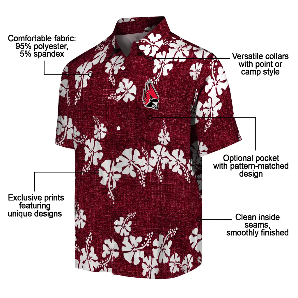 Ball State Cardinals Hawaiian Shirt - 50th State Flower | Moonbestprint