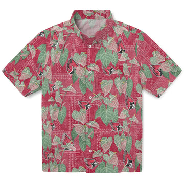 Ball State Cardinals Hawaiian Shirt - Anthurium Overlay | Moonbestprint