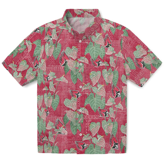 Ball State Cardinals Hawaiian Shirt - Anthurium Overlay | Moonbestprint