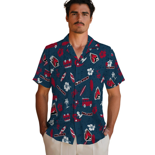 Ball State Cardinals Hawaiian Shirt - Beach Vibe | Moonbestprint