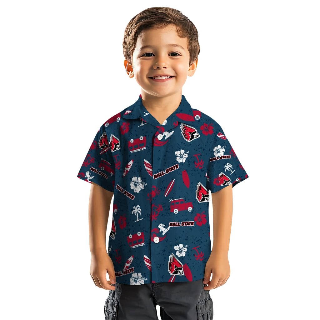 Ball State Cardinals Hawaiian Shirt - Beach Vibe | Moonbestprint