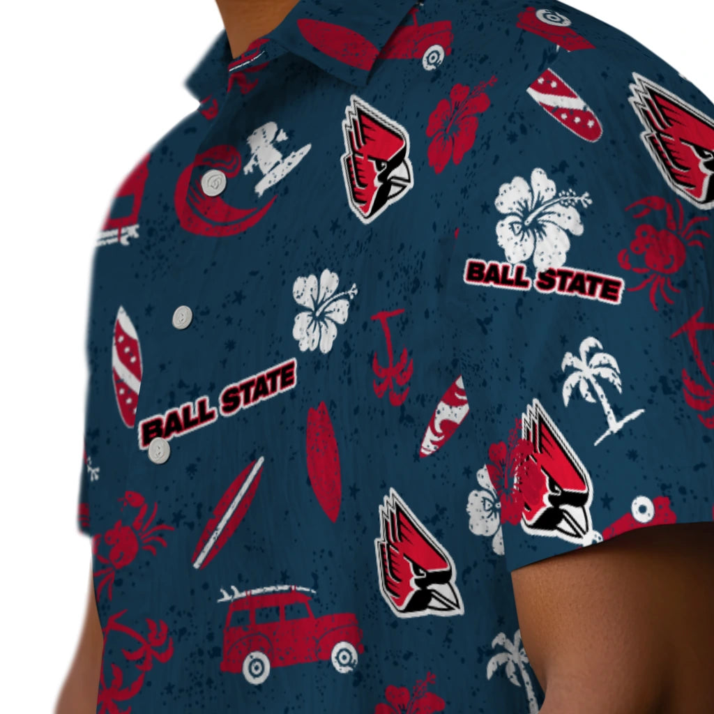 Ball State Cardinals Hawaiian Shirt - Beach Vibe | Moonbestprint