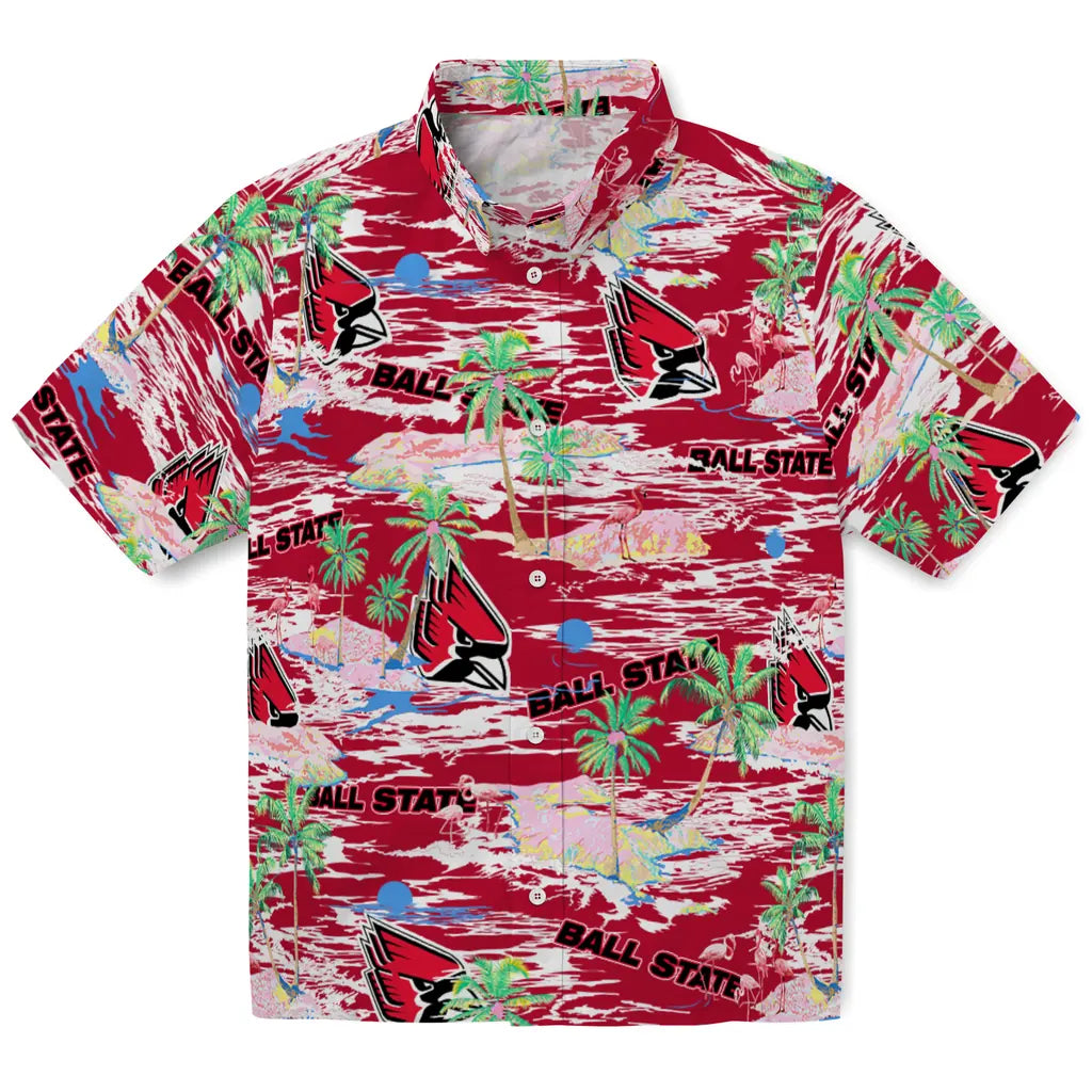Ball State Cardinals Flamingo Retreat 2026 Hawaiian Shirt – Moonbestprint