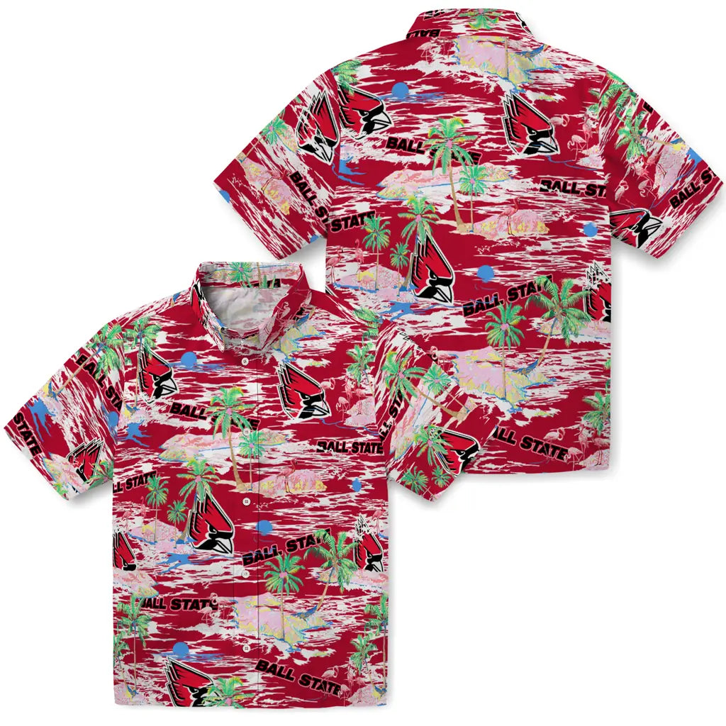 Ball State Cardinals Flamingo Retreat 2026 Hawaiian Shirt – Moonbestprint