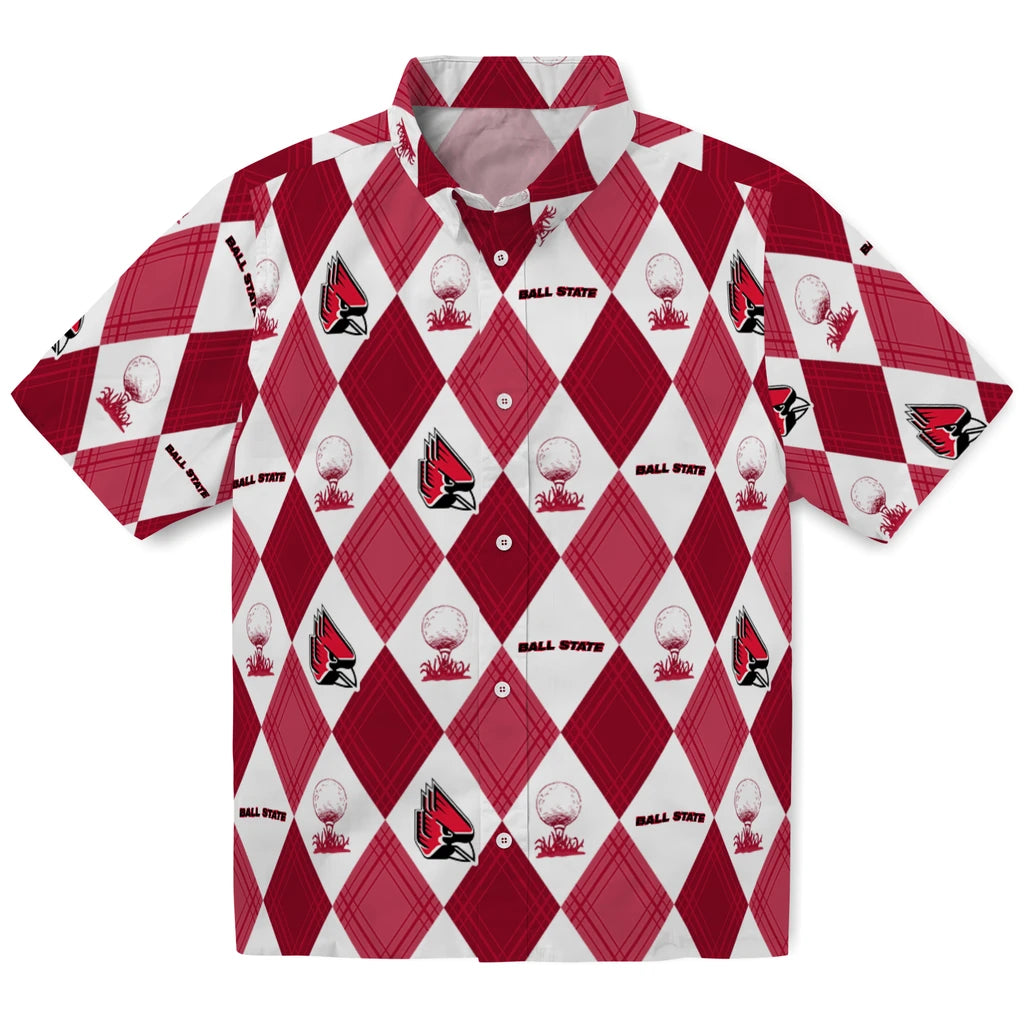 Ball State Cardinals Hawaiian Shirt - Golfing Plaid | Moonbestprint