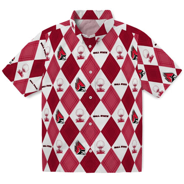 Ball State Cardinals Hawaiian Shirt - Golfing Plaid | Moonbestprint