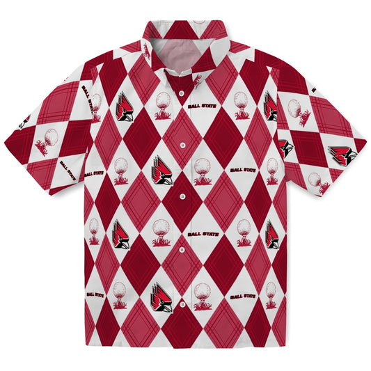 Ball State Cardinals Hawaiian Shirt - Golfing Plaid | Moonbestprint