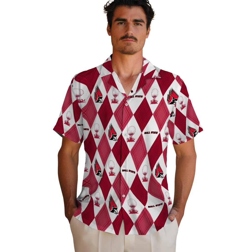 Ball State Cardinals Hawaiian Shirt - Golfing Plaid | Moonbestprint