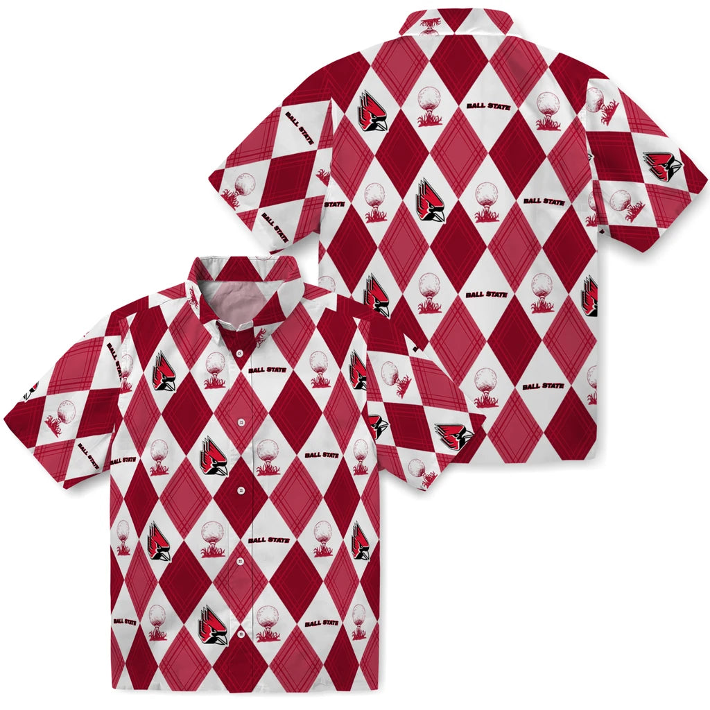 Ball State Cardinals Hawaiian Shirt - Golfing Plaid | Moonbestprint