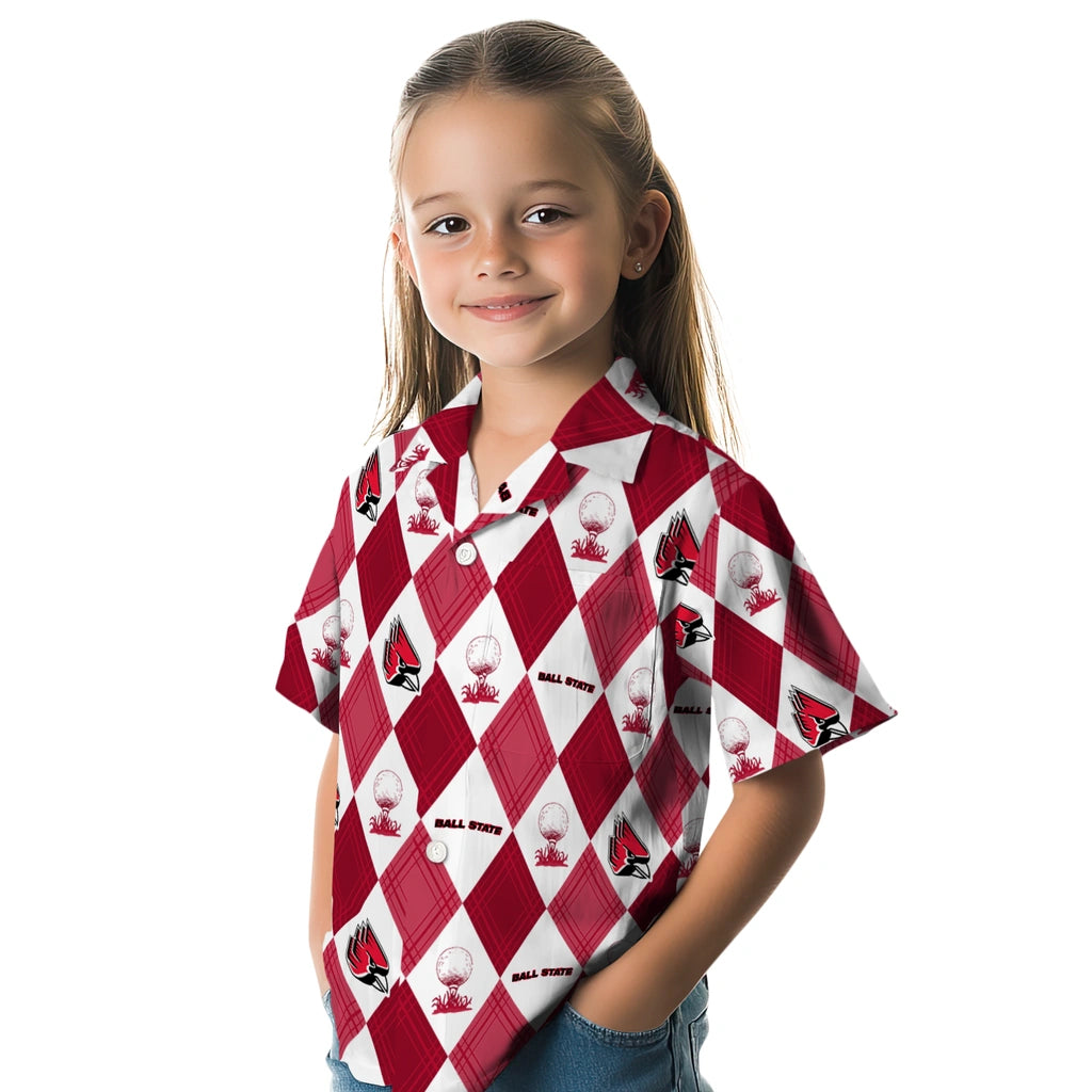 Ball State Cardinals Hawaiian Shirt - Golfing Plaid | Moonbestprint