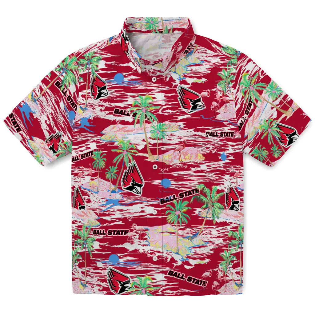 Ball State Cardinals Hawaiian Shirt - Hawaii Island | Moonbestprint