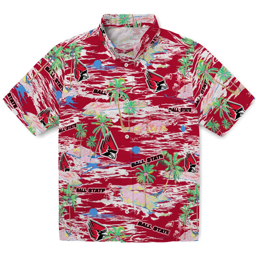 Ball State Cardinals Hawaiian Shirt - Hawaii Island | Moonbestprint