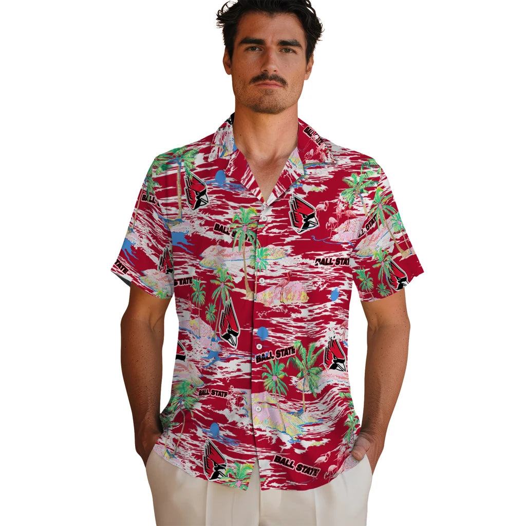 Ball State Cardinals Hawaiian Shirt - Hawaii Island | Moonbestprint