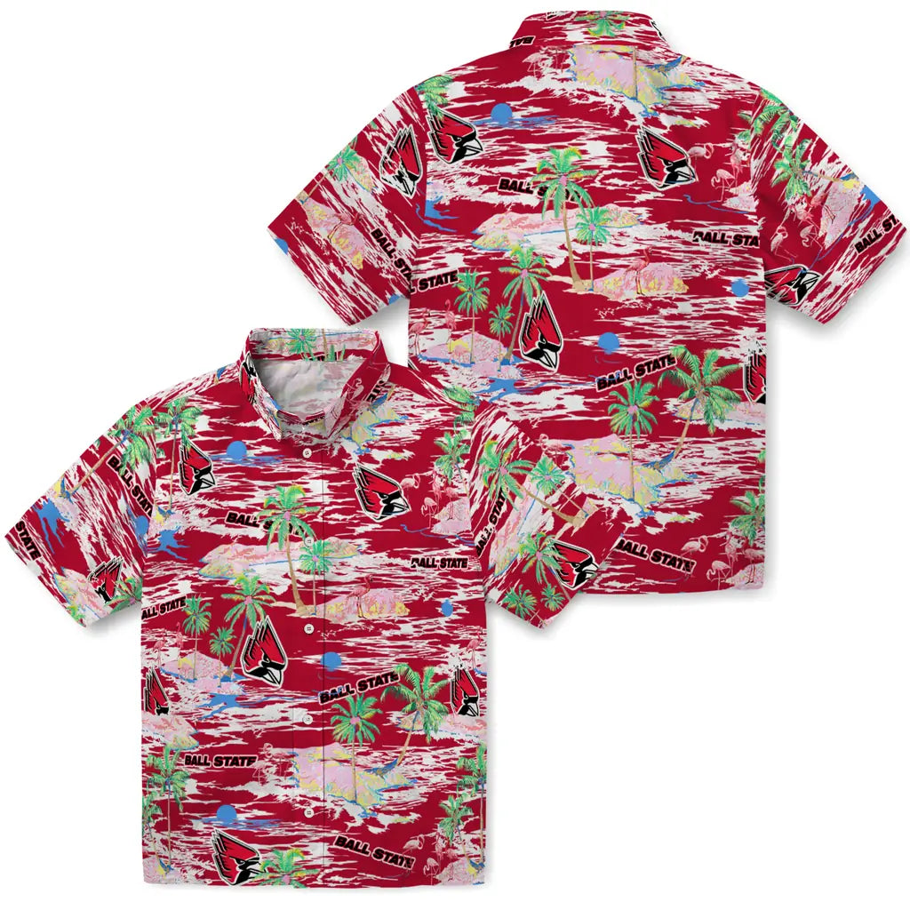 Ball State Cardinals Hawaiian Shirt - Hawaii Island | Moonbestprint