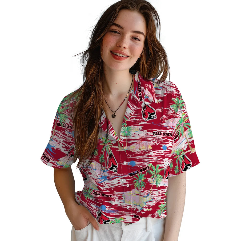 Ball State Cardinals Hawaiian Shirt - Hawaii Island | Moonbestprint