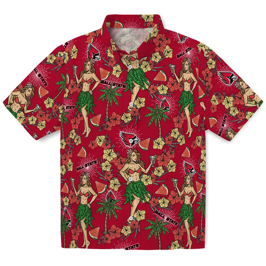 Ball State Cardinals Hawaiian Shirt - Hawaiian Girls Design | Moonbestprint