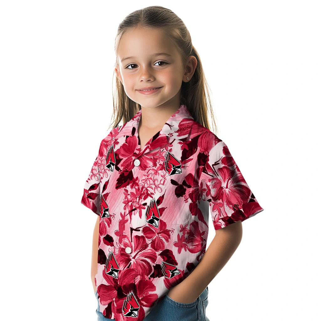 Ball State Cardinals Hawaiian Shirt - Hibiscus Arrangement | Moonbestprint