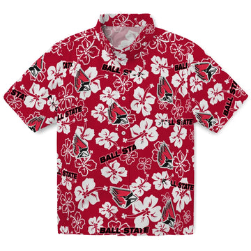 Ball State Cardinals Hibiscus Bloom Hawaiian Shirt – Moonbestprint