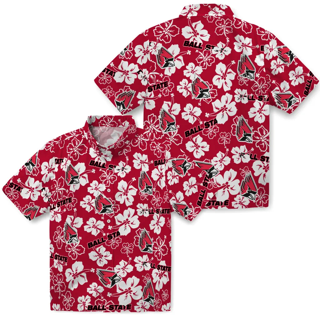 Ball State Cardinals Hibiscus Bloom Hawaiian Shirt – Moonbestprint