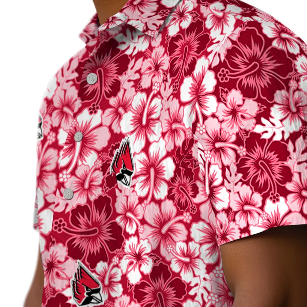 Ball State Cardinals Hawaiian Shirt - Hibiscus Blooms | Moonbestprint