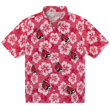 Ball State Cardinals Hawaiian Shirt - Hibiscus Cluster | Moonbestprint