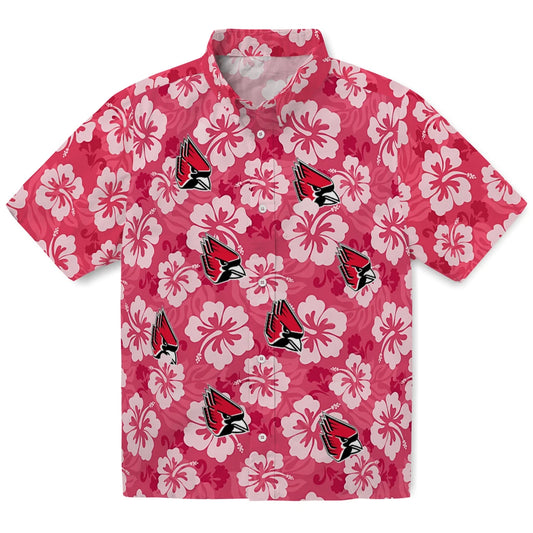 Ball State Cardinals Hawaiian Shirt - Hibiscus Cluster | Moonbestprint