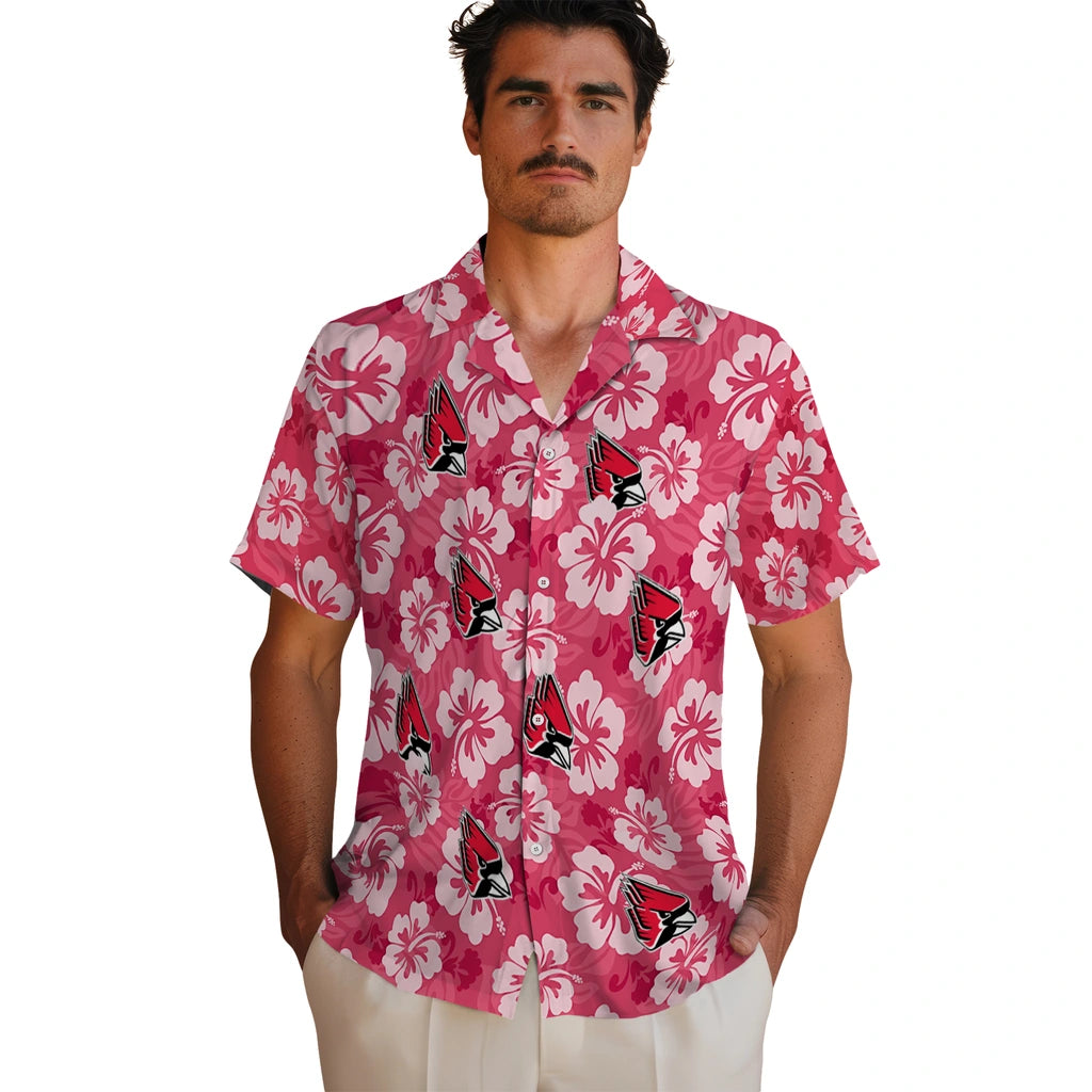 Ball State Cardinals Hawaiian Shirt - Hibiscus Cluster | Moonbestprint