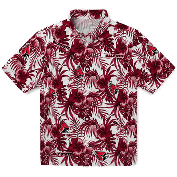 Ball State Cardinals Hawaiian Shirt - Hibiscus Exotic | Moonbestprint
